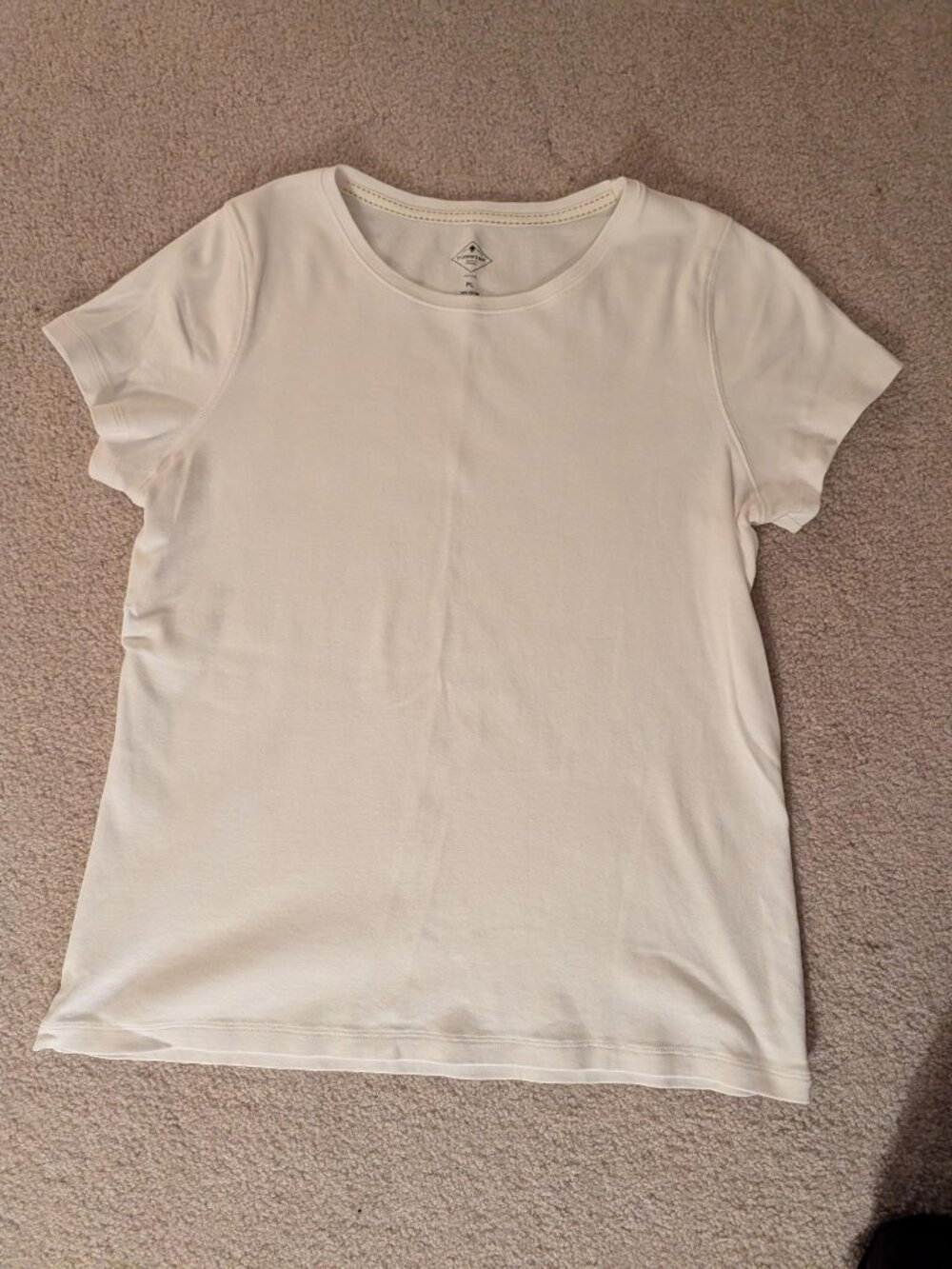 White St Johns Bay Petite Large Shirt 100% Cotton